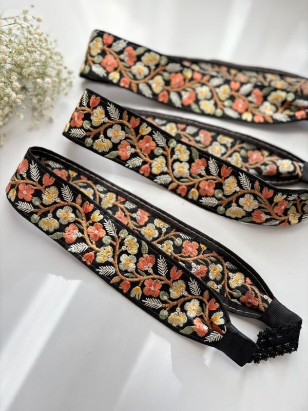 هدبند گلدوزی کتان